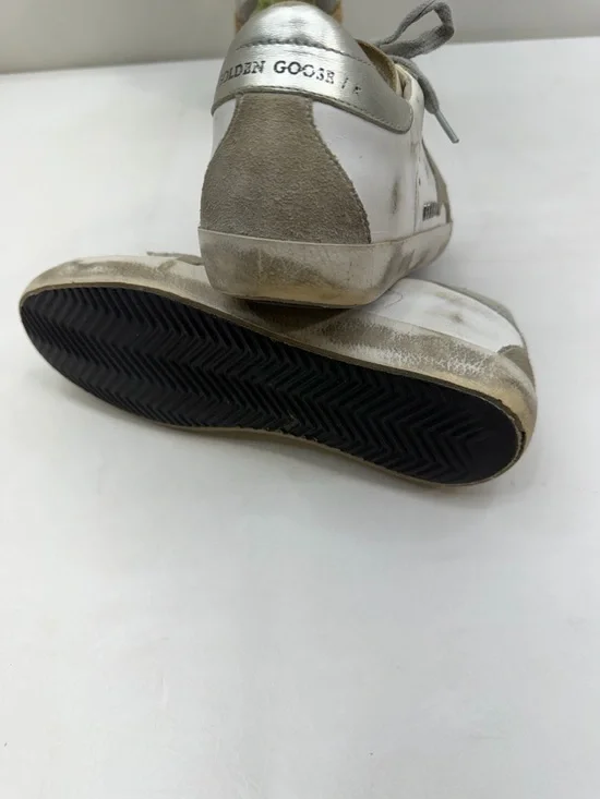 Golden Goose Deluxe Brand Super-Star sneakers in a white and silver colorway. - Picture 5 of 8